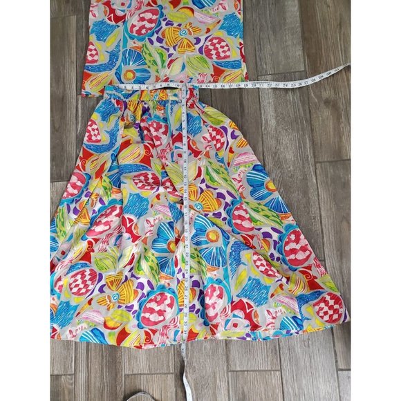 Vintage Restless Clothiers 100% Silk Top & Skirt Set In Size M. Grandmacore. EUC - Picture 3 of 7